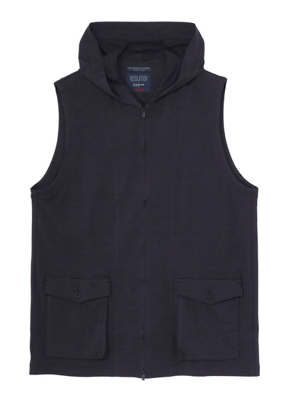 40/2 COMBED PLAIN STITCH HOODED ZIP VEST