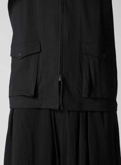 40/2 COMBED PLAIN STITCH HOODED ZIP VEST