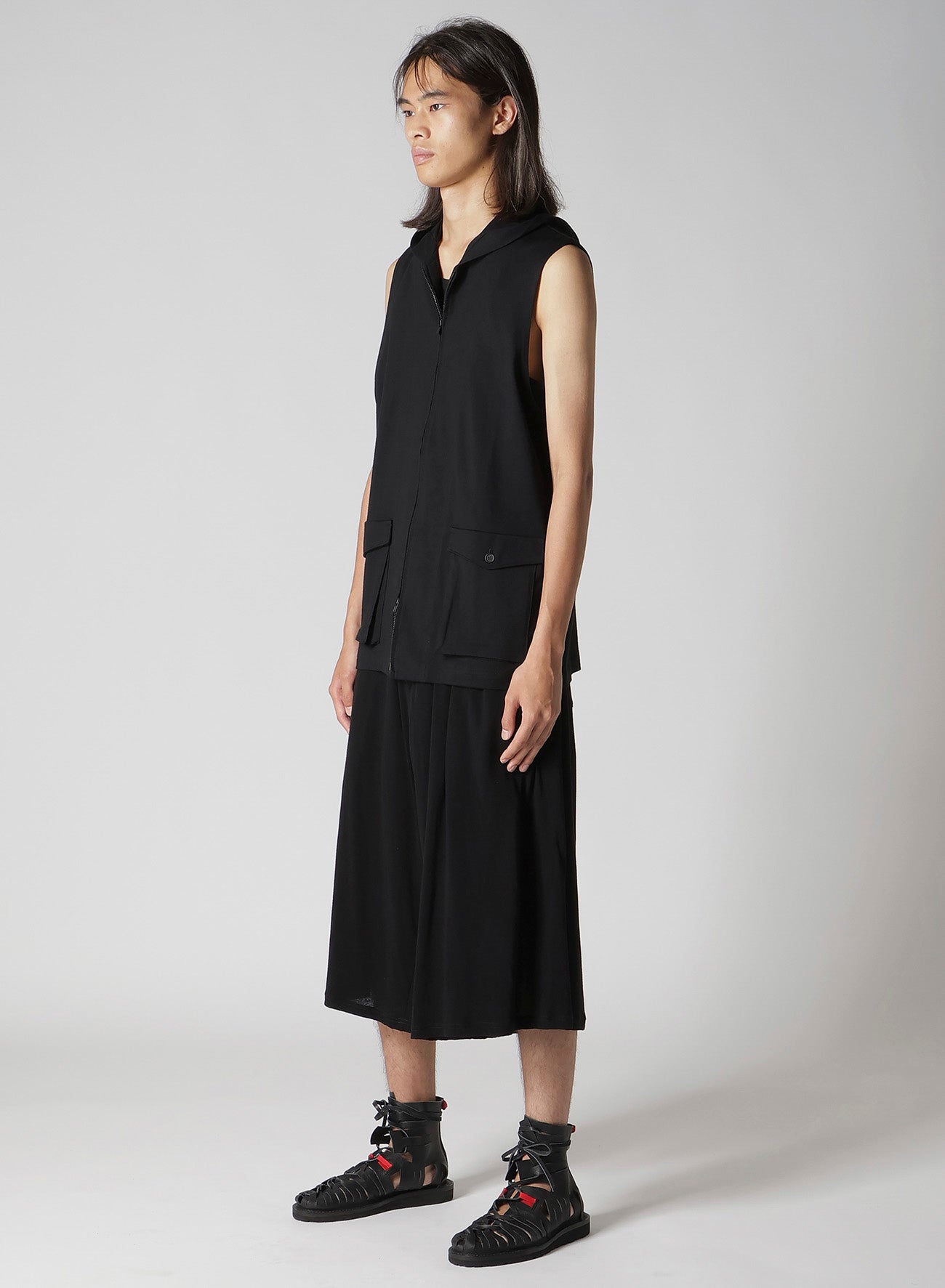 40/2 COMBED PLAIN STITCH HOODED ZIP VEST – THE SHOP YOHJI YAMAMOTO