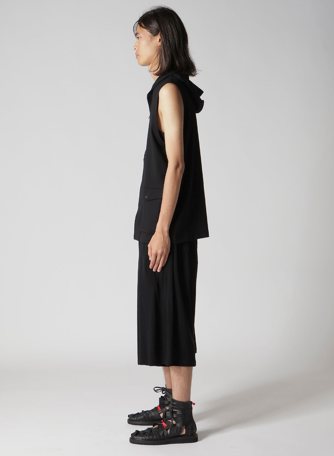 40/2 COMBED PLAIN STITCH HOODED ZIP VEST – THE SHOP YOHJI YAMAMOTO