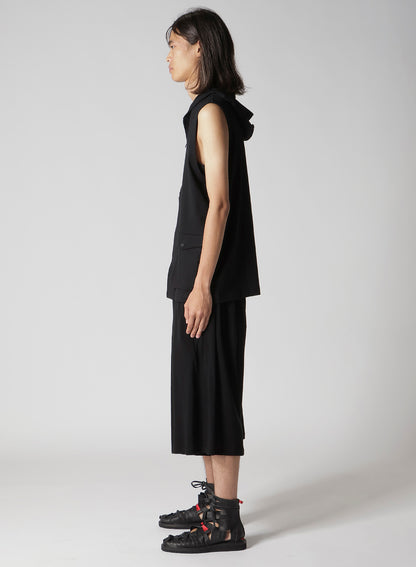 40/2 COMBED PLAIN STITCH HOODED ZIP VEST