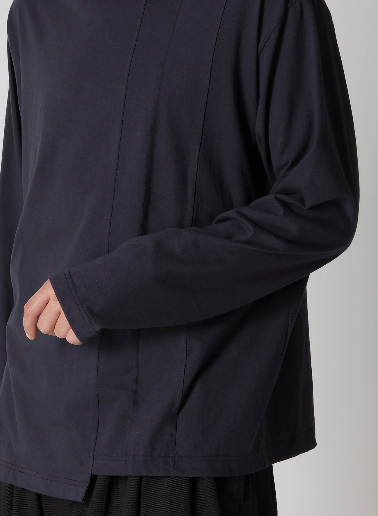 30/- COMBED PLAIN STITCH PANELED LONG SLV T