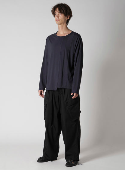 30/- COMBED PLAIN STITCH PANELED LONG SLV T