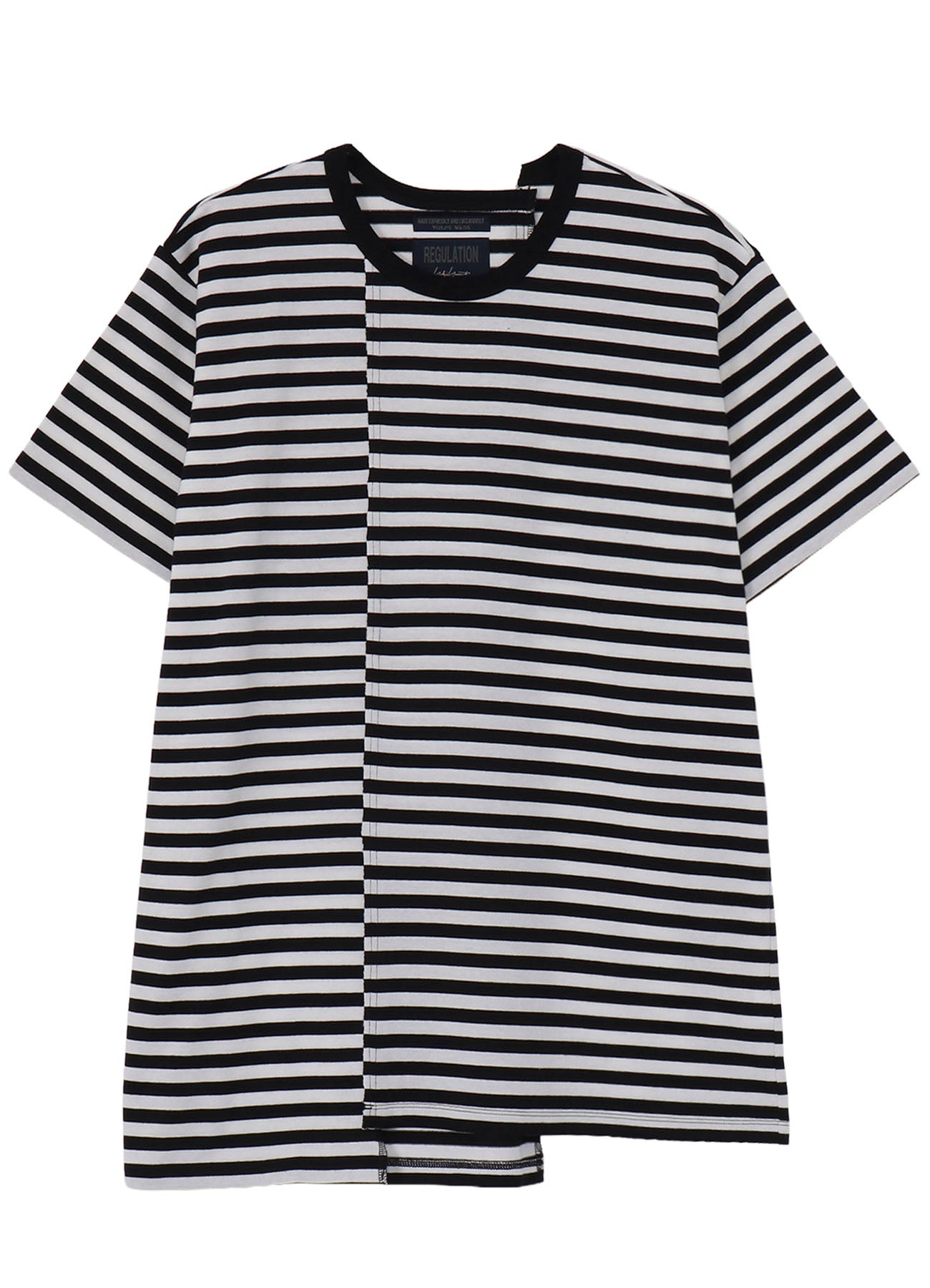 40/4 BORDER PLAIN STITCH PANELED SHORT SLV T