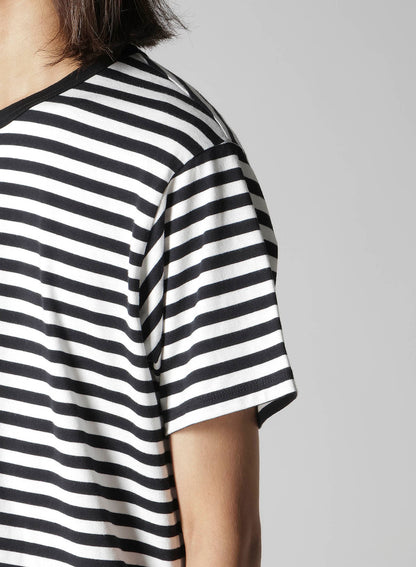 40/4 BORDER PLAIN STITCH PANELED SHORT SLV T
