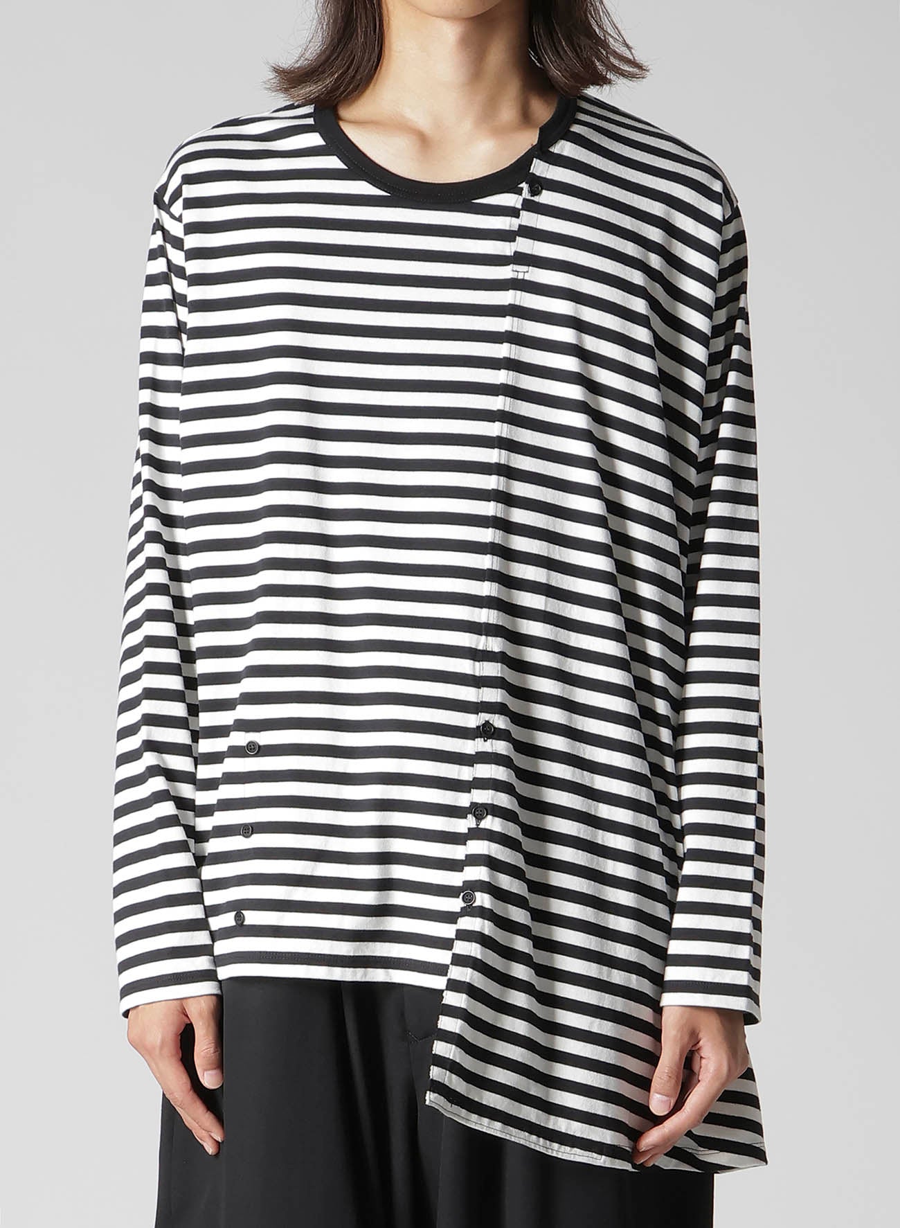 40/4 BORDER PLAIN STITCH PANELED LONG SLV T