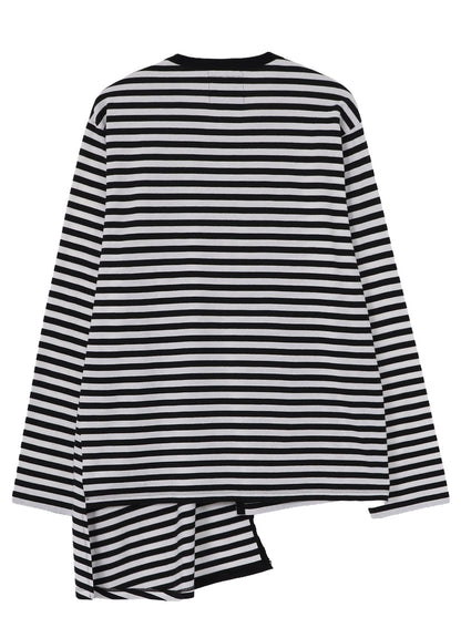 40/4 BORDER PLAIN STITCH PANELED LONG SLV T
