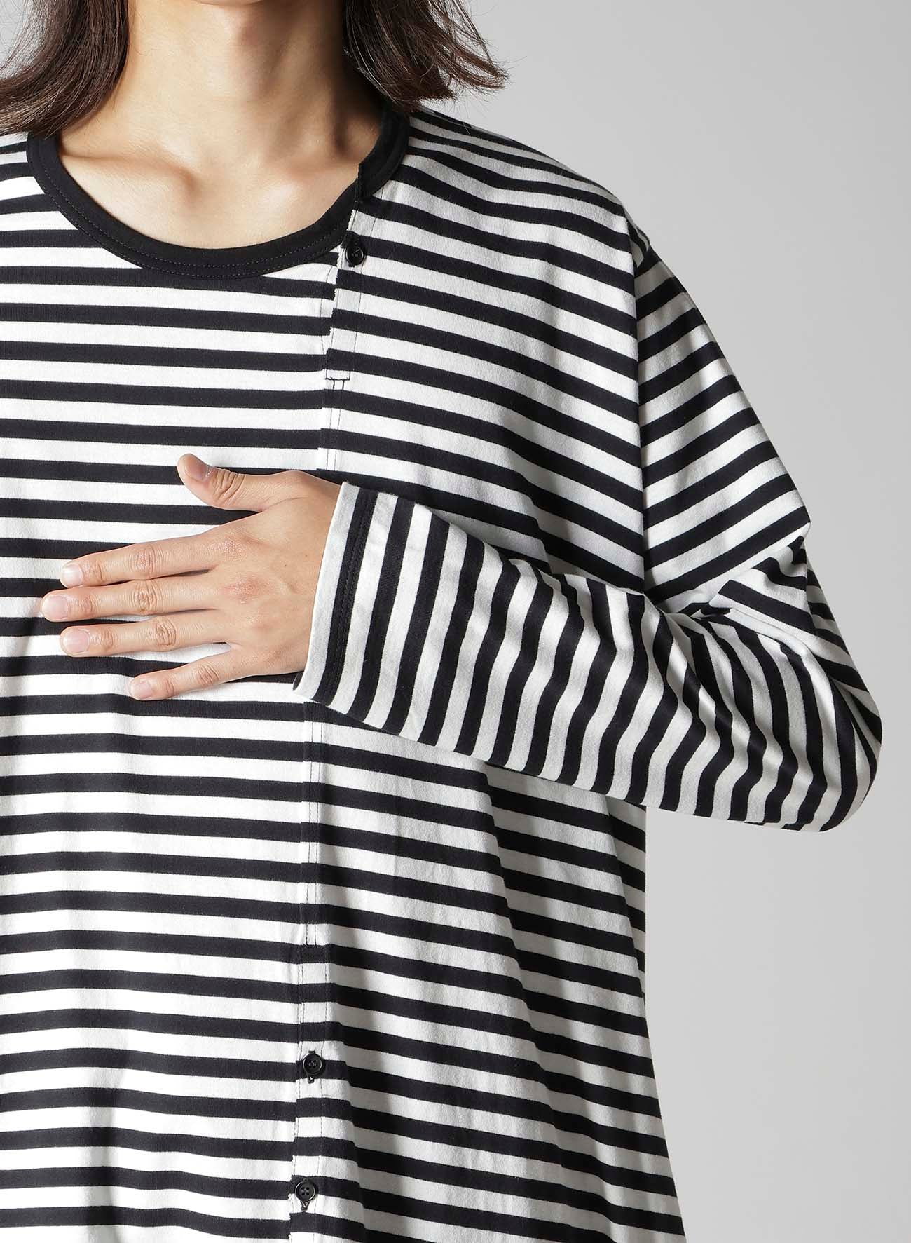 40/4 BORDER PLAIN STITCH PANELED LONG SLV T