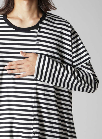 40/4 BORDER PLAIN STITCH PANELED LONG SLV T