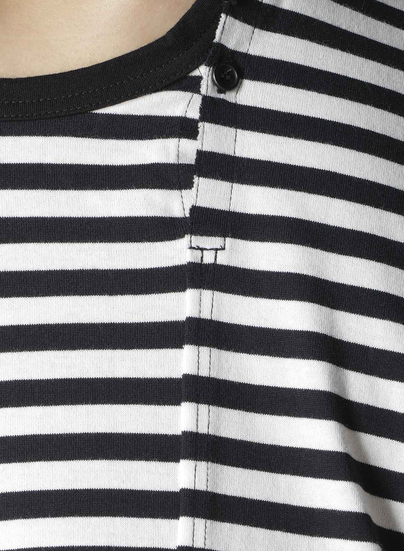 40/4 BORDER PLAIN STITCH PANELED LONG SLV T