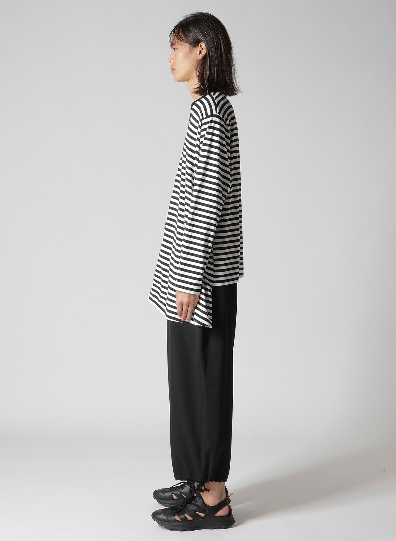 40/4 BORDER PLAIN STITCH PANELED LONG SLV T