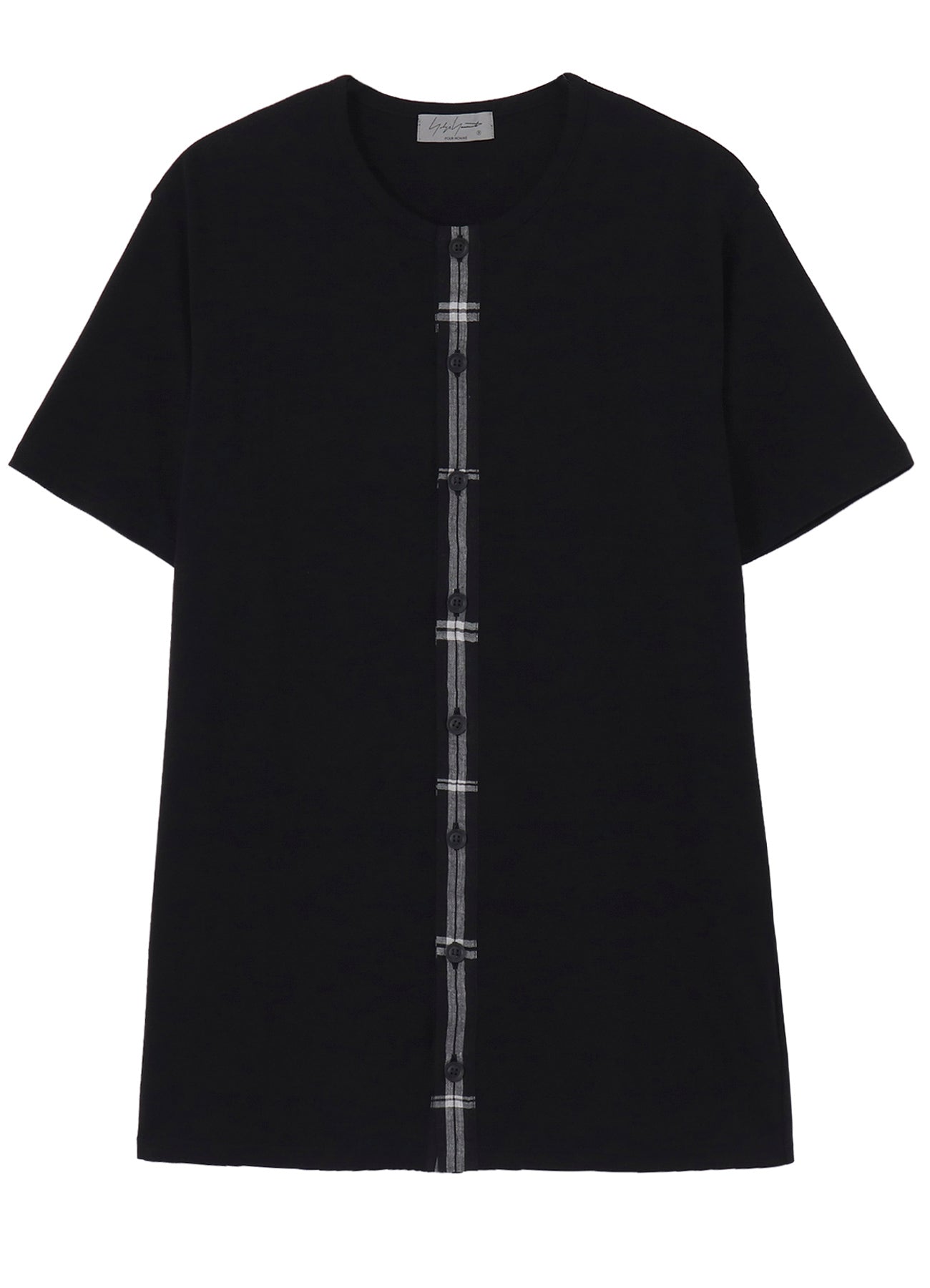 32/- COMBED PLAIN STITCH FRONT BUTTON SHORT SLV T