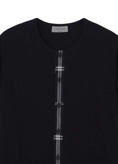 32/- COMBED PLAIN STITCH FRONT BUTTON SHORT SLV T