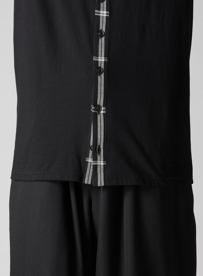 32/- COMBED PLAIN STITCH FRONT BUTTON SHORT SLV T