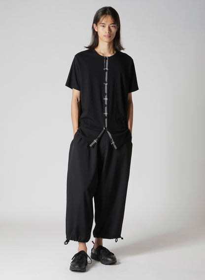 32/- COMBED PLAIN STITCH FRONT BUTTON SHORT SLV T