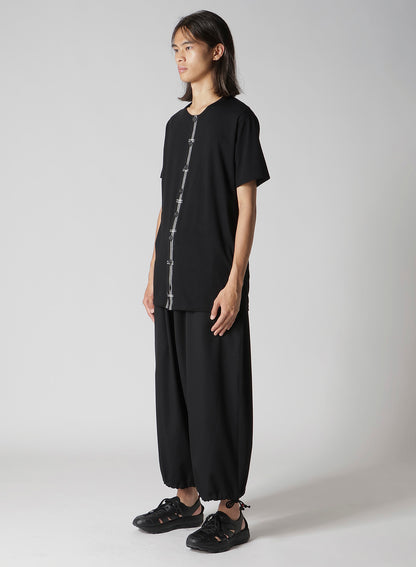 32/- COMBED PLAIN STITCH FRONT BUTTON SHORT SLV T