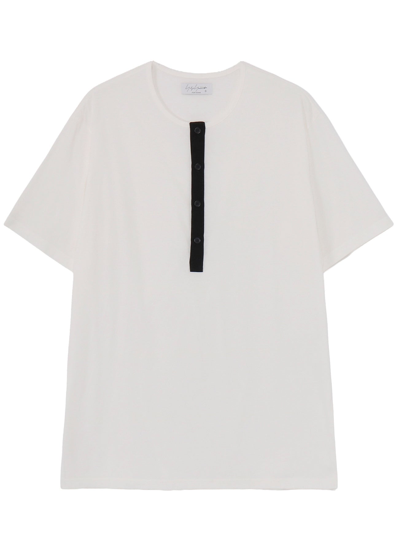 32/- COMBED PLAIN STITCH HENLEY NECK SHORT SLV T