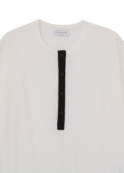 32/- COMBED PLAIN STITCH HENLEY NECK SHORT SLV T