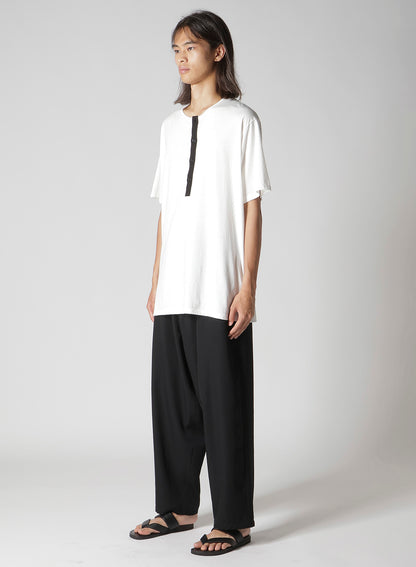 32/- COMBED PLAIN STITCH HENLEY NECK SHORT SLV T