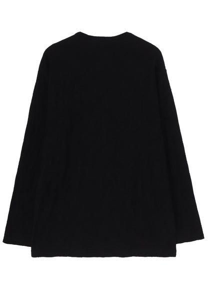 30/- TUCK JACQUARD ROUND NECK LONG SLV T