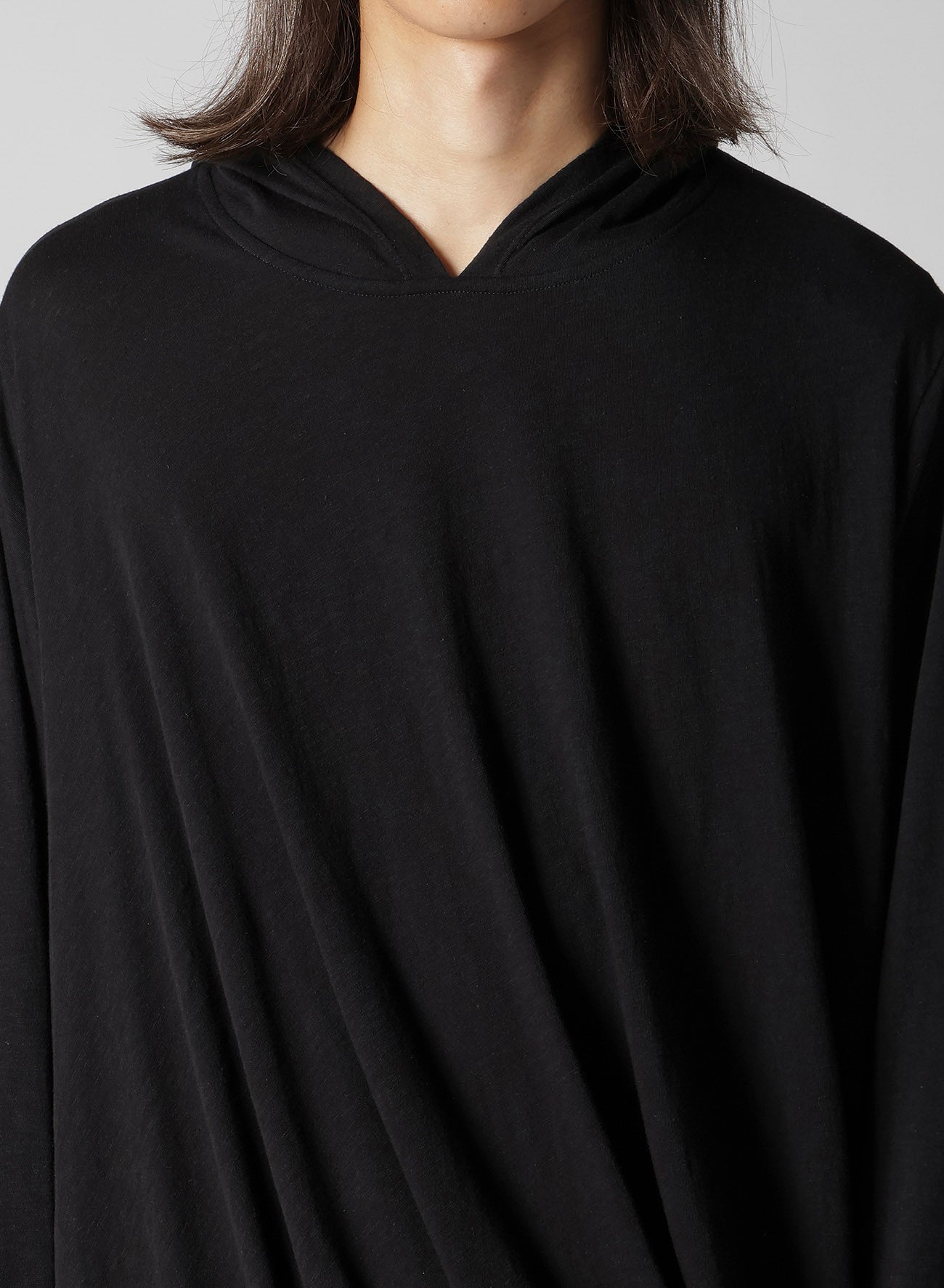 30/- ELS COTTON PS HOODED DRAPE LONG SLV T