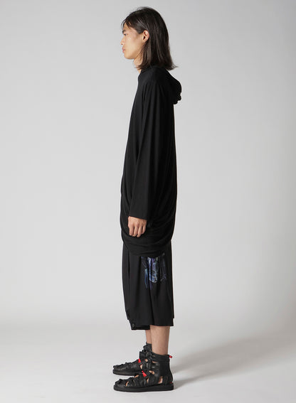 30/- ELS COTTON PS HOODED DRAPE LONG SLV T