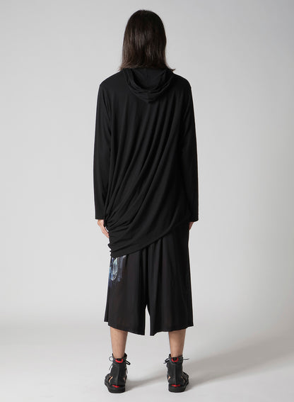 30/- ELS COTTON PS HOODED DRAPE LONG SLV T
