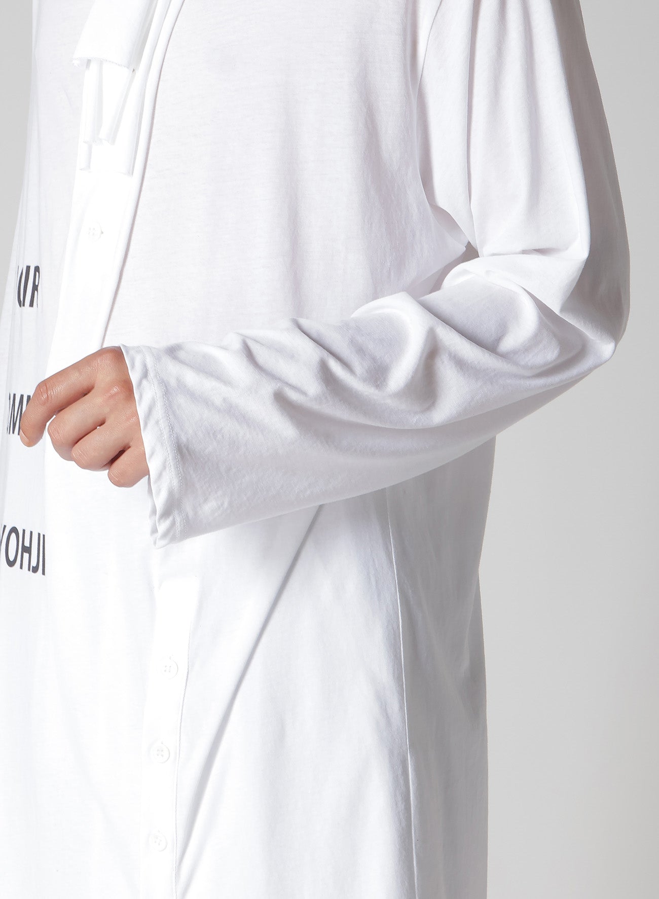 SUPER HIGH TWISTED JERSEY BUTTON DETAIL LONG SLV