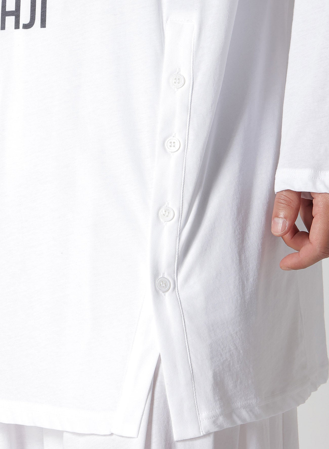 SUPER HIGH TWISTED JERSEY BUTTON DETAIL LONG SLV