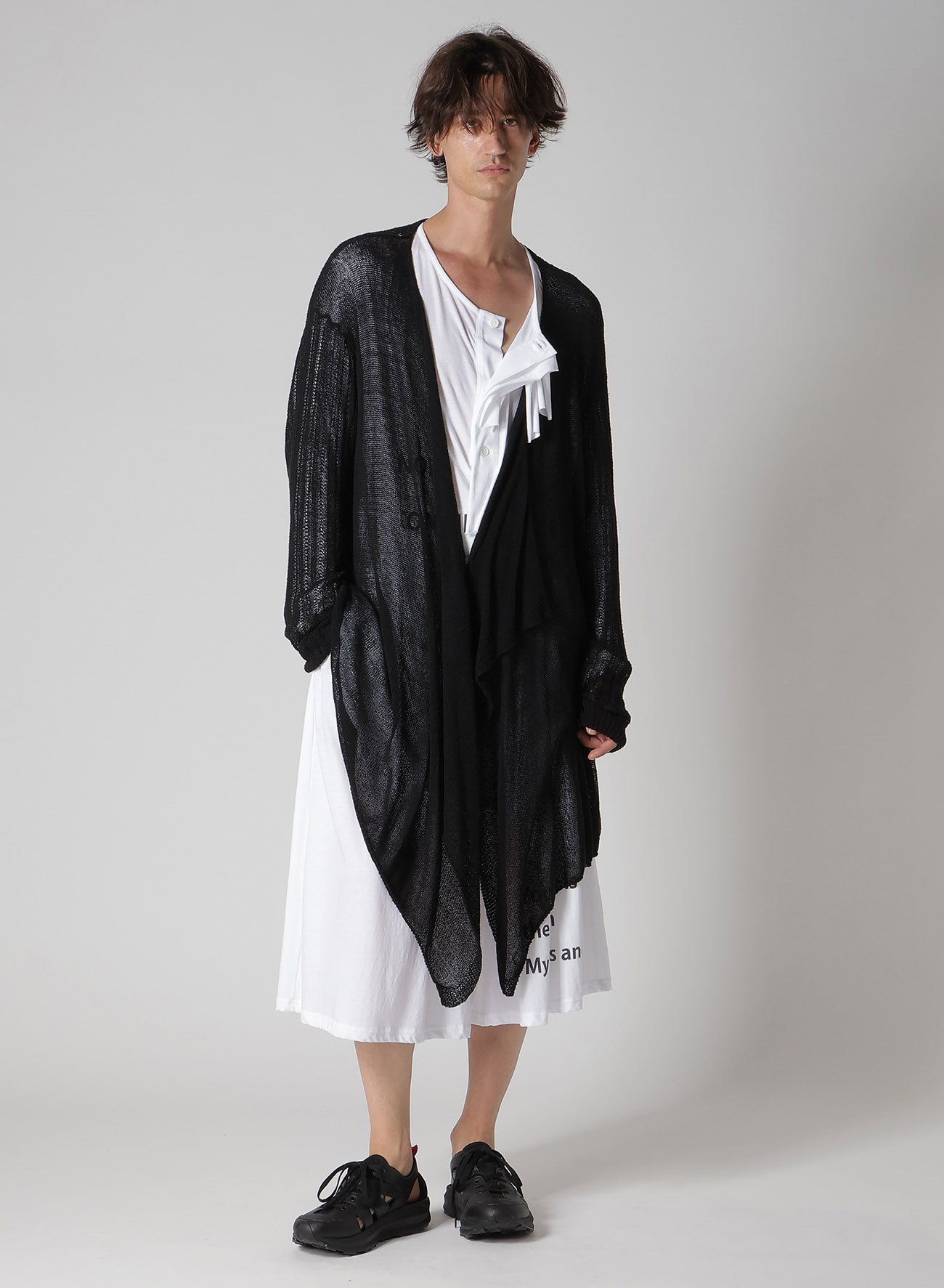 SUPER HIGH TWISTED JERSEY BUTTON DETAIL LONG SLV