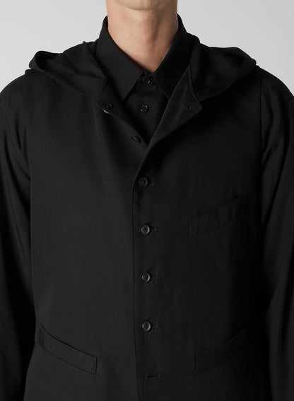 RE CELLULOSE GABARDINE HOODED VEST
