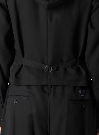 RE CELLULOSE GABARDINE HOODED VEST