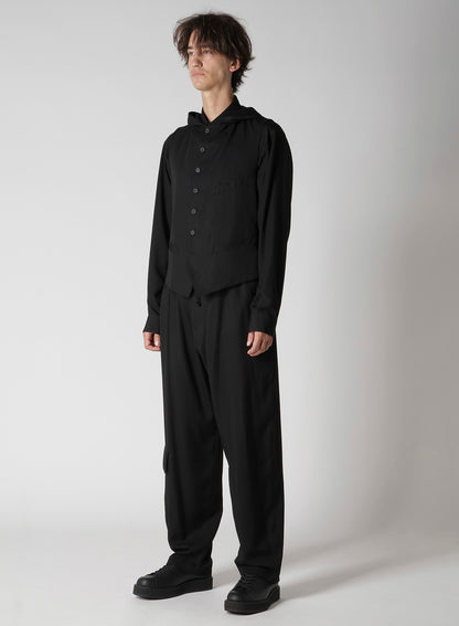 RE CELLULOSE GABARDINE HOODED VEST