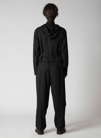 RE CELLULOSE GABARDINE HOODED VEST