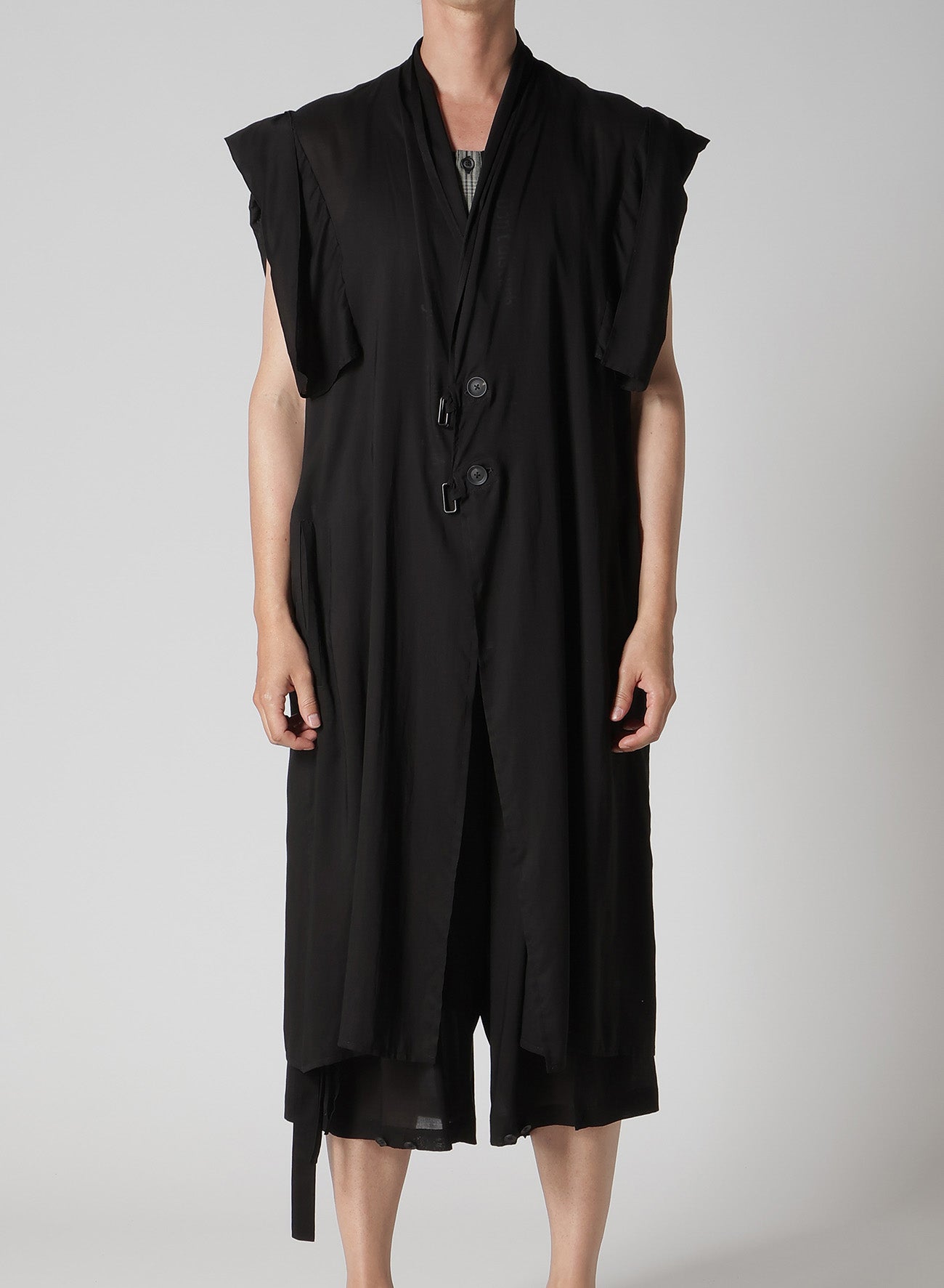 CELLULOSE DESIGNED SLEEVE LONG VEST