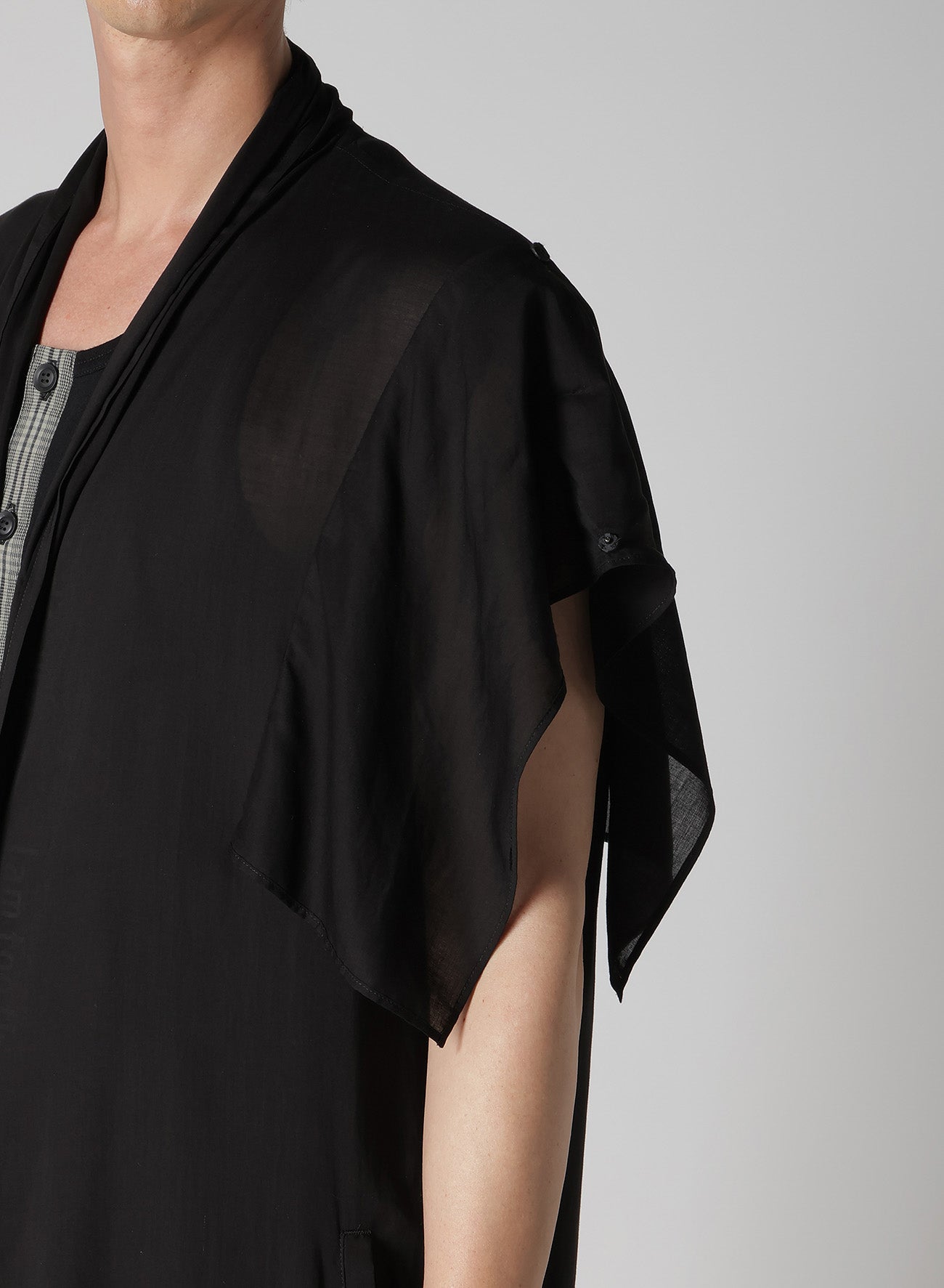 CELLULOSE DESIGNED SLEEVE LONG VEST