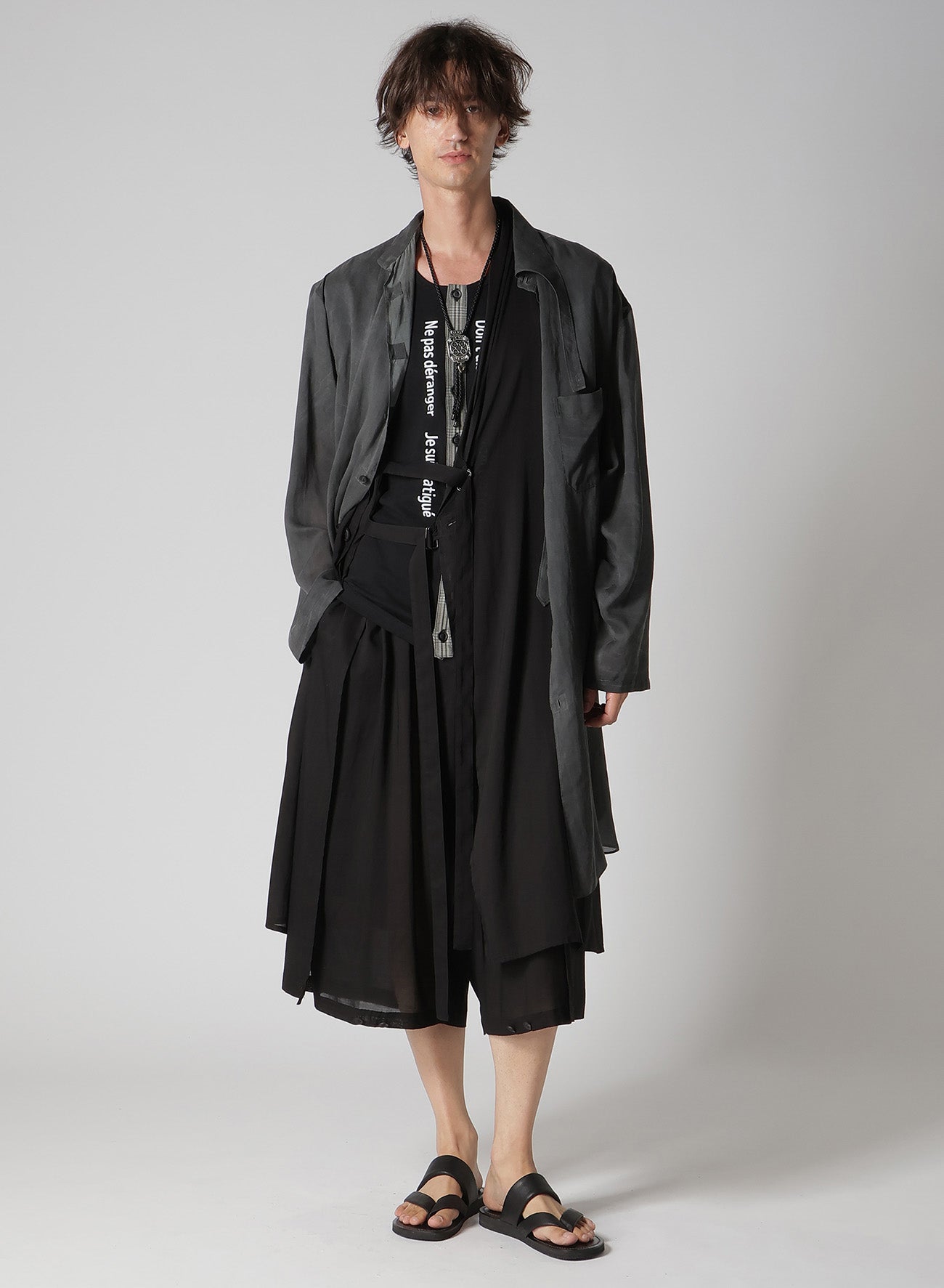 CELLULOSE DESIGNED SLEEVE LONG VEST