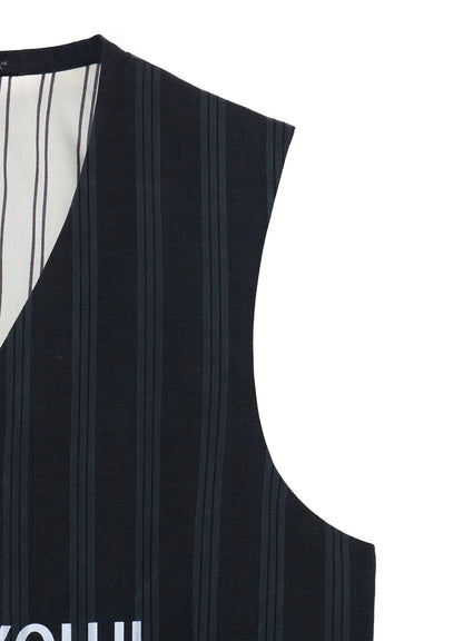 PIGMENT DYED STRIPE COTTON VEST