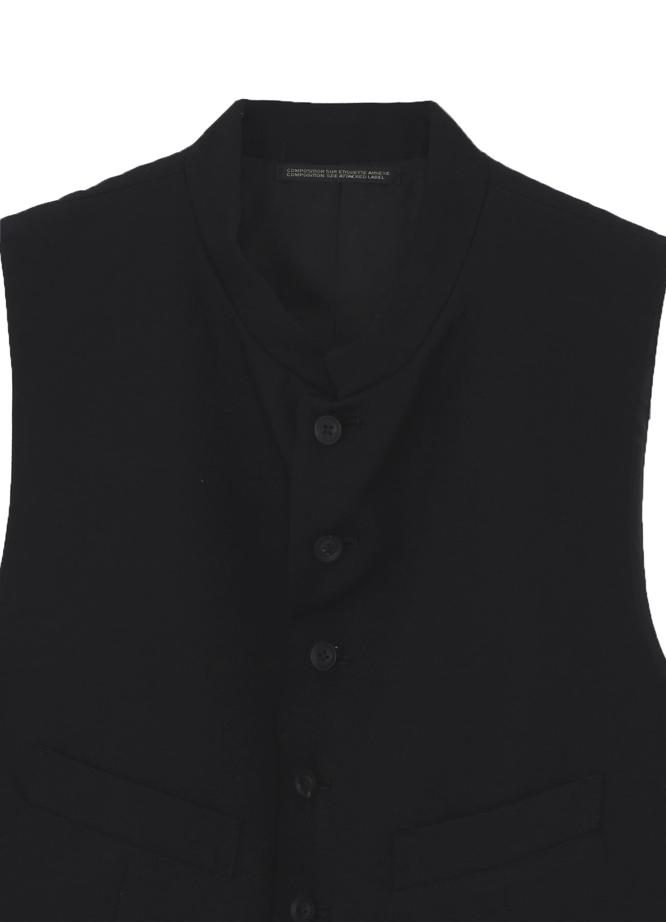 WOOL GABARDINE STAND COLLAR VEST – THE SHOP YOHJI YAMAMOTO