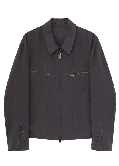 LINEN CLOTH ZIPPER BLOUSON