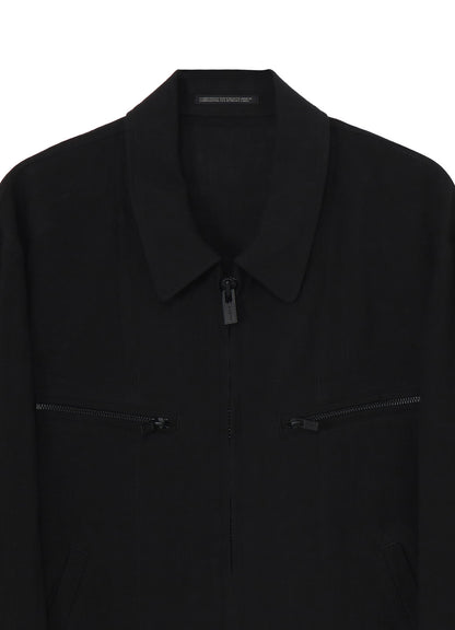 LINEN CLOTH ZIPPER BLOUSON