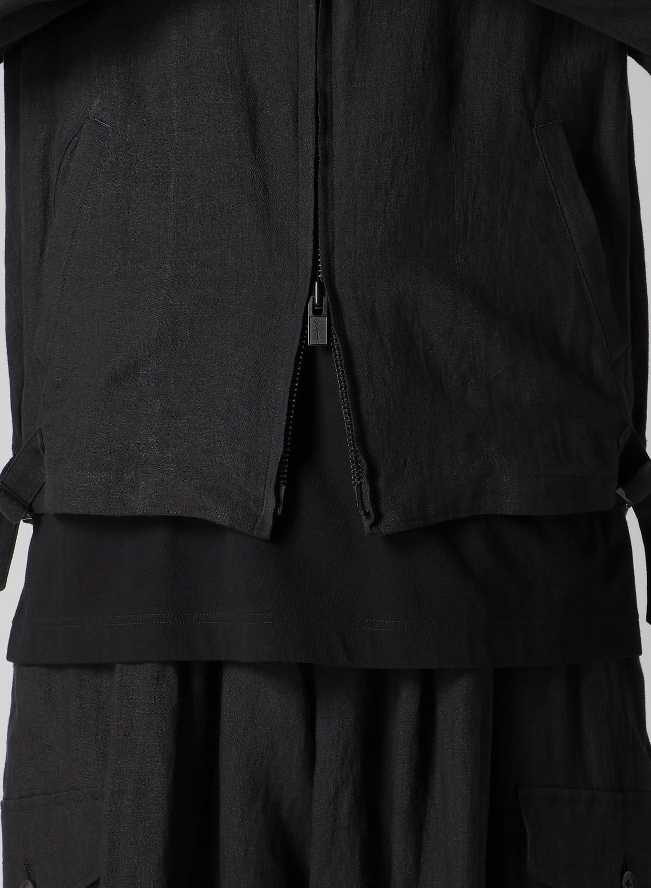 LINEN CLOTH ZIPPER BLOUSON