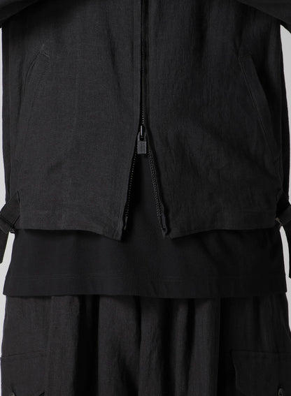 LINEN CLOTH ZIPPER BLOUSON