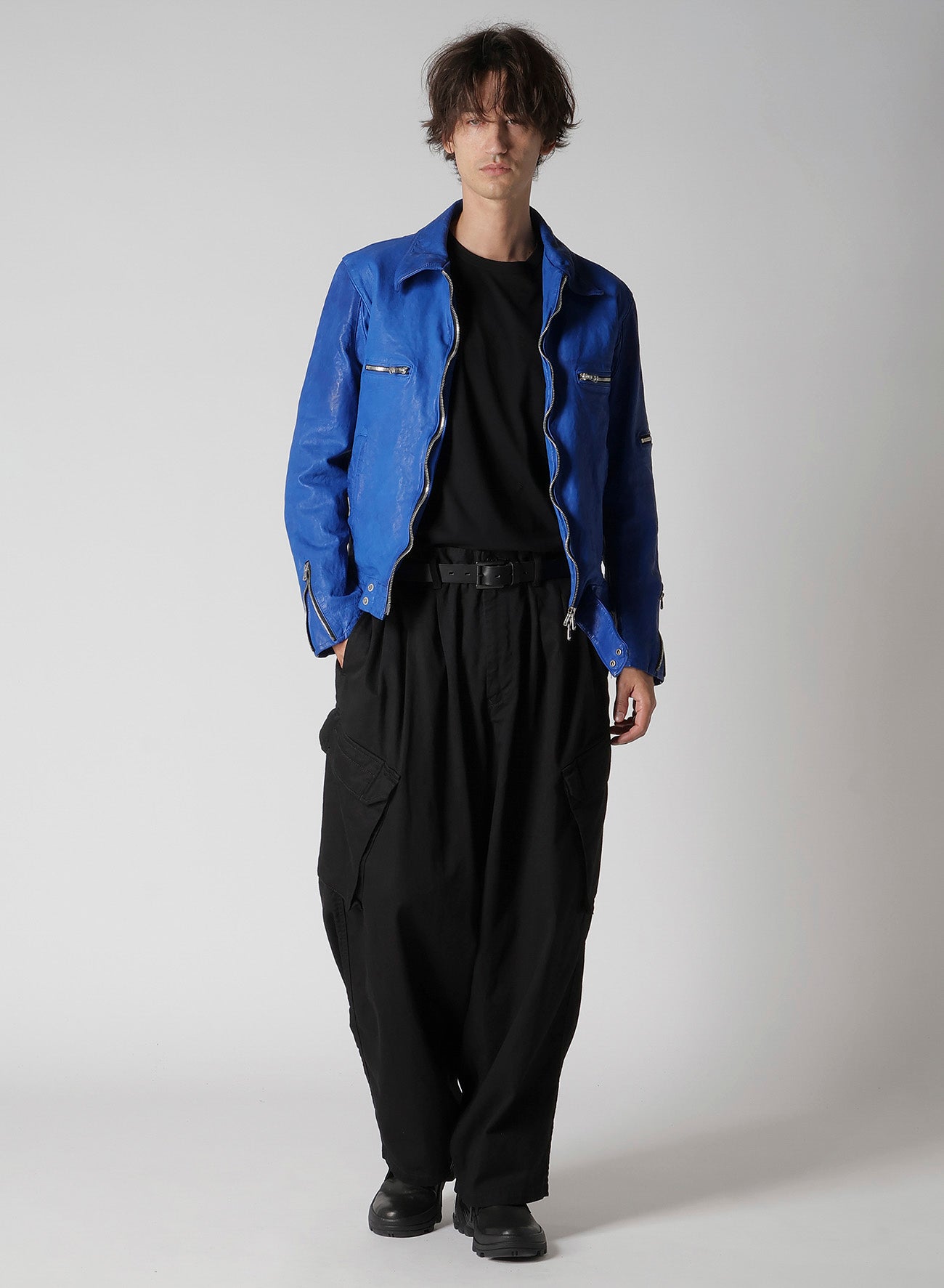 BL/ JAPAN CALF SKIN GARMENT DYED SINGLE RIDERS