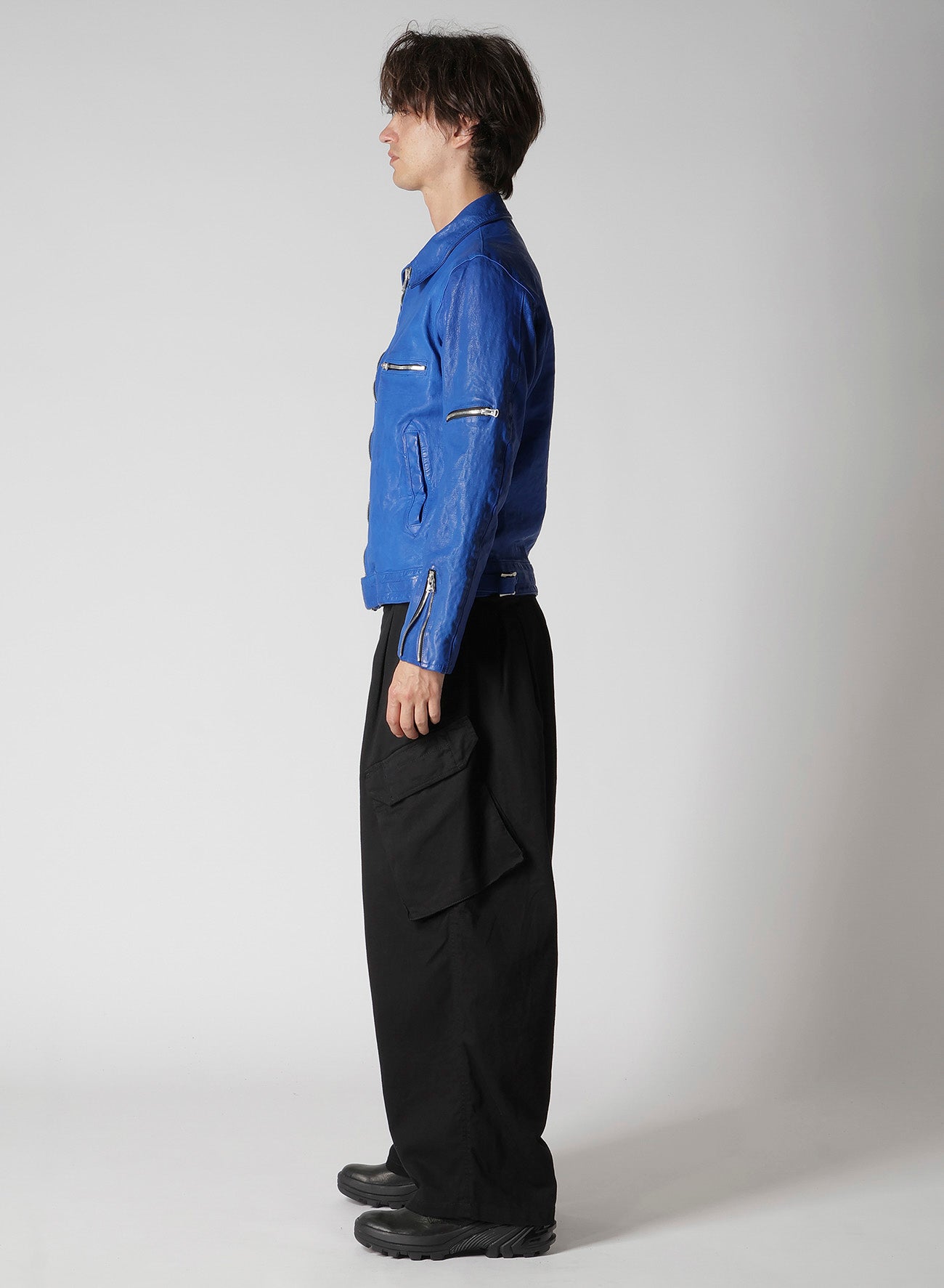 BL/ JAPAN CALF SKIN GARMENT DYED SINGLE RIDERS