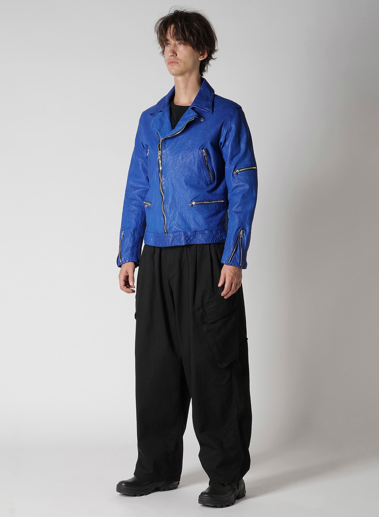 BL/ JAPAN CALF SKIN GARMENT DYED DOUBLE RIDERS