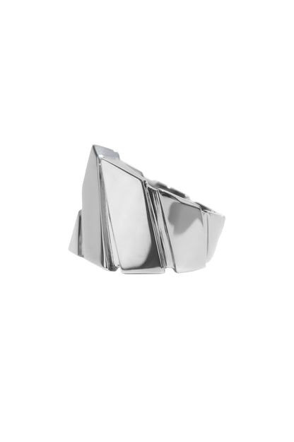SV/BK RHODIUM STRUCED RING SV