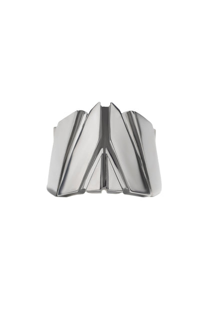 SV/BK RHODIUM STRUCED RING SV