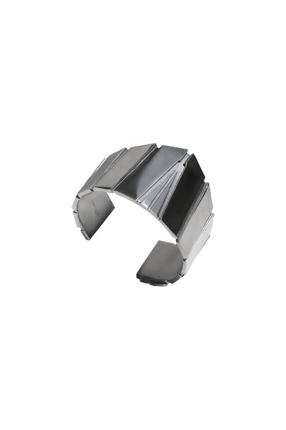 BRASS/BK RHODIUM ARC BANGLE SV
