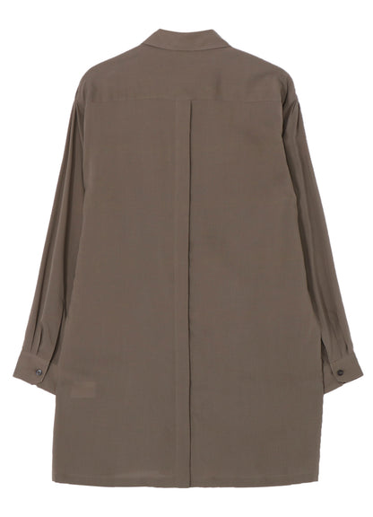 CELLLOSE LAWN BACK OPEN GATHER SLEEVE BLOUSE